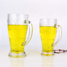 Funny design football design glass cups for drinking beer 620ml 420ml